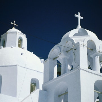 Domes of Phira. Thira.