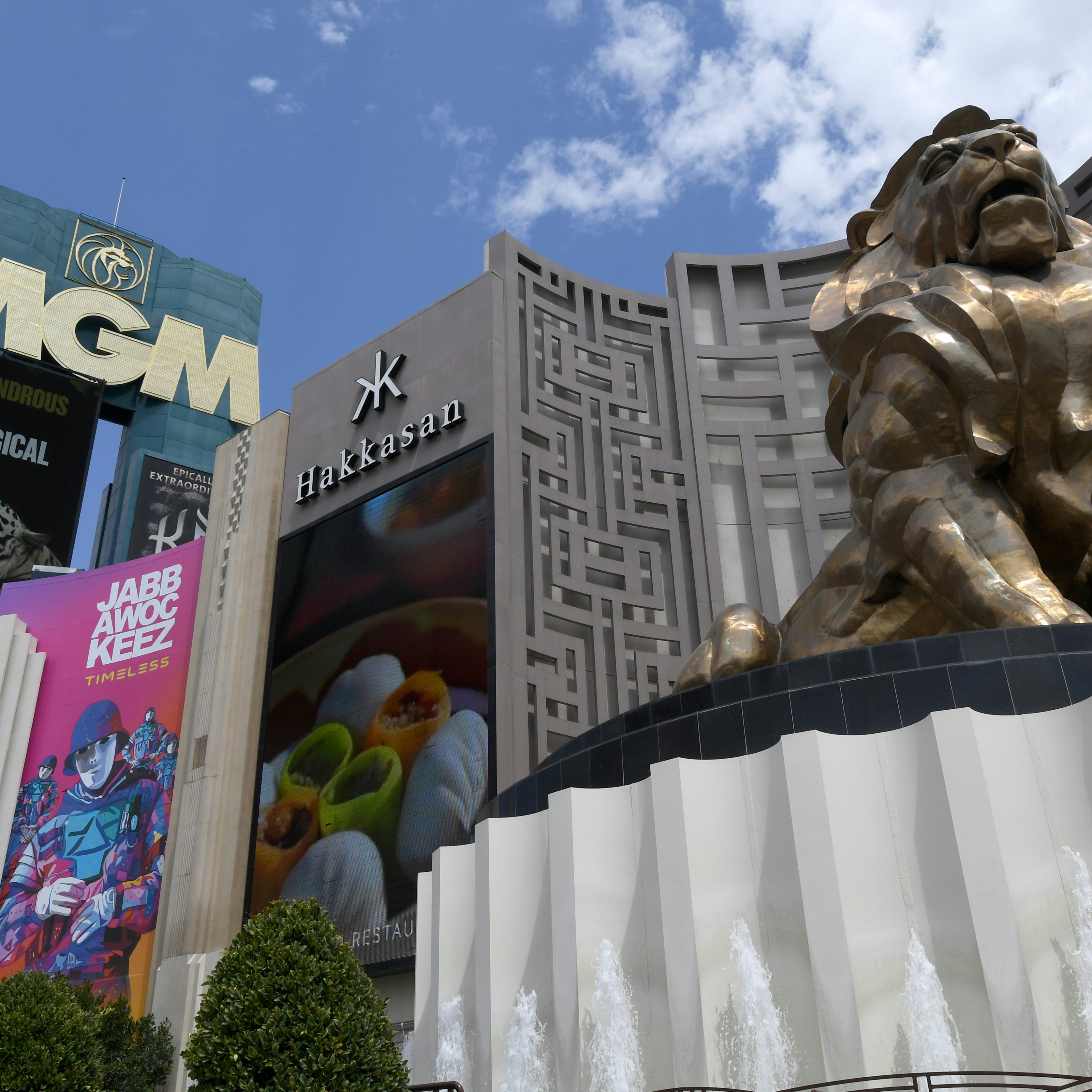 LAS VEGAS, NEVADA - AUGUST 28: An exterior view shows the marquee at MGM Grand Hotel & Casino left of the Leo the Lion statue on the Las Vegas Strip amid the spread of coronavirus (COVID-19) on August 28, 2020 in Las Vegas, Nevada. MGM Resorts International will lay off 18,000 furloughed employees in the United States on Monday as the resort industry struggles to recover from the pandemic. The move was necessary since federal law requires companies to lay off furloughed workers after six months. Before hotel-casinos shut down in March, the company had 68,000 employees nationwide, including 52,000 in Las Vegas. MGM Resorts said laid-off employees could be brought back as business demand returns. (Photo by Ethan Miller/Getty Images)