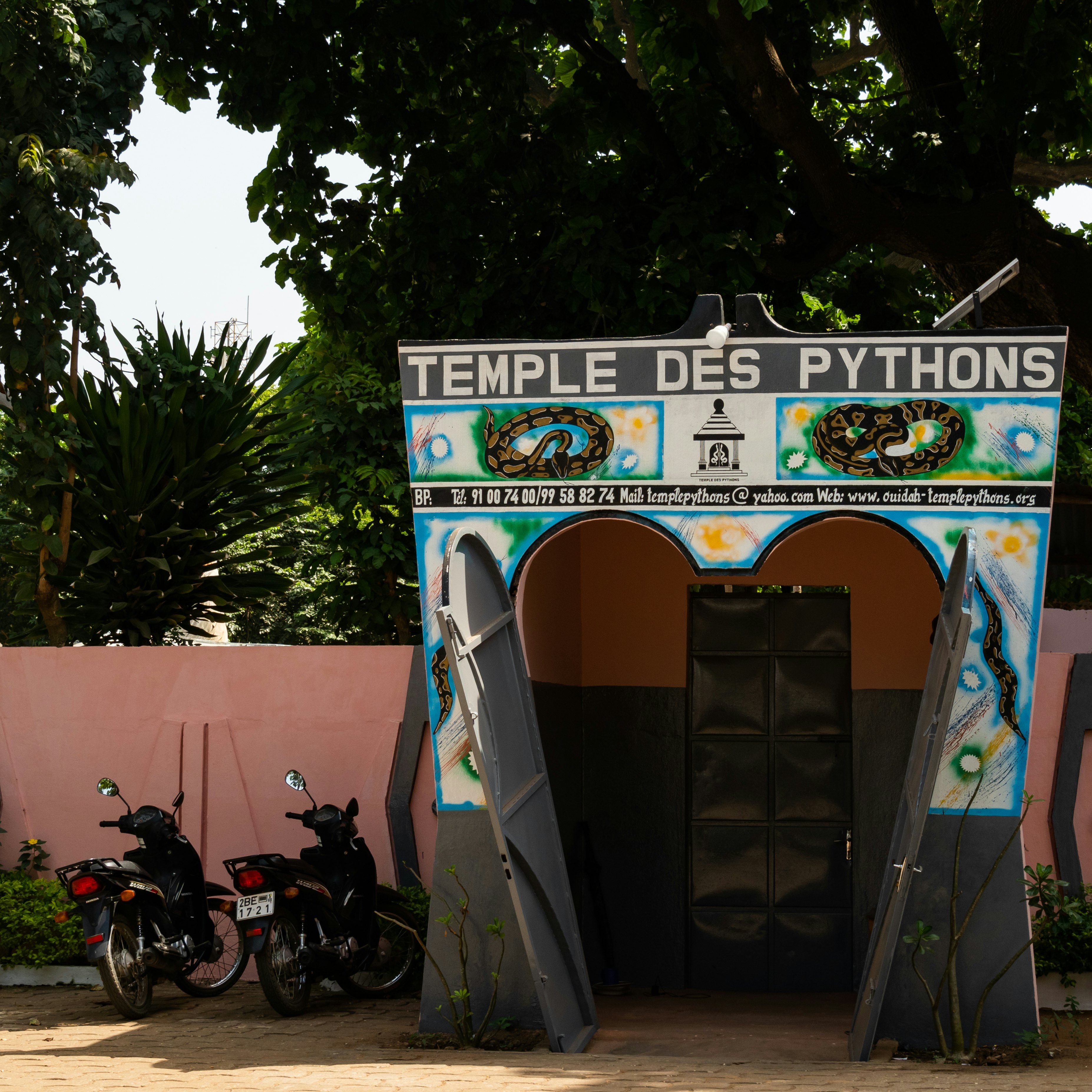 Ouidah, Benin - 30/12/2019. Entrance to the Temple of Pythons.; Shutterstock ID 1644523357; full: 65050; gl: Online editorial; netsuite: POI updates; your: Ann Douglas Lott
1644523357