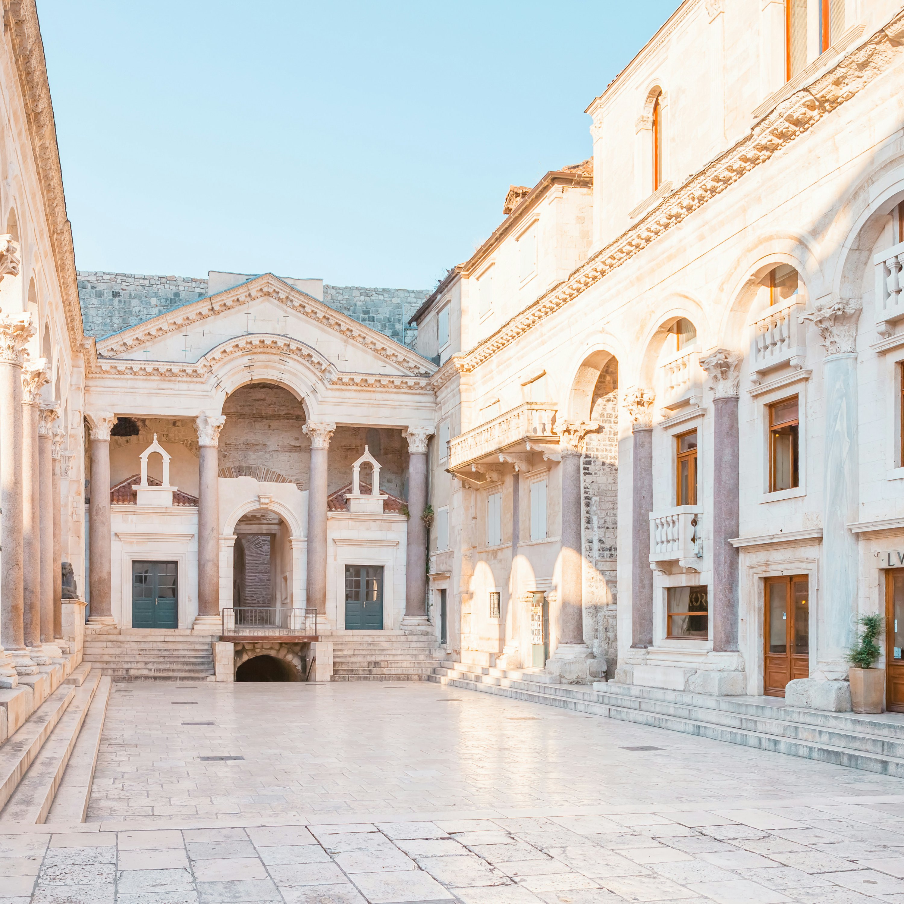 JULY 11, 2017: Empty courtyard in Diocletian's Palace.